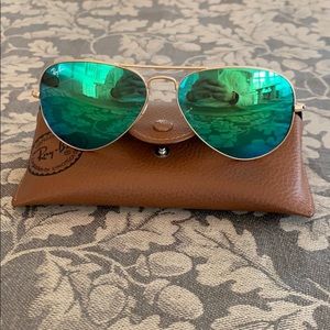 Ray-Ban green reflective aviators